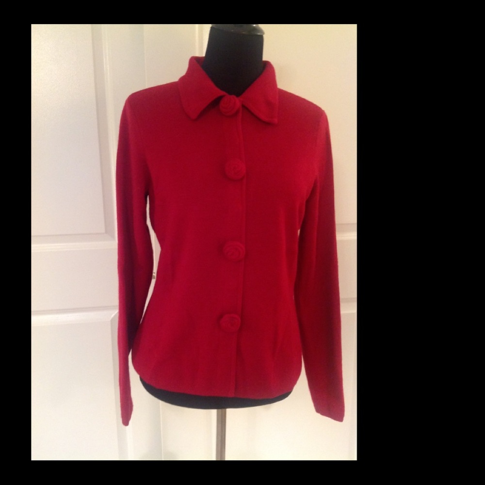 Red sweater jacket